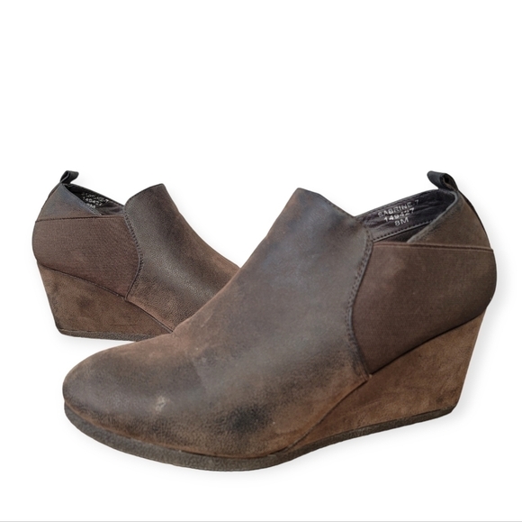 Pierre Dumas Sabrine-7 Brown Faux Leather Wedge Bootie Size 8 - Picture 17 of 17